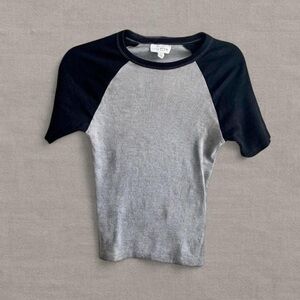 Topshop Black and Gray Short Sleeve Tee